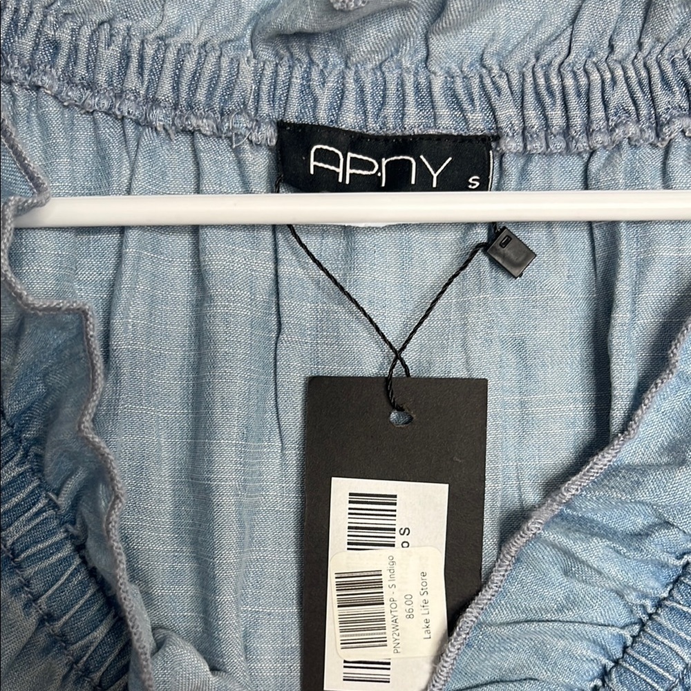 Blue Ruffled Women's Top - Picture 2 of 5